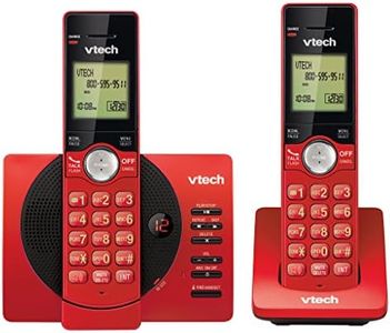 VTech DECT 6.0 Dual Handset Cordless Phones with ITAD, CID, Backlit Keypads and Screens, Full Duplex Handset Speakerphones, Call Block Red - CS6929-26