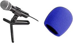 Audio-Technica ATR2100x-USB Cardioid Dynamic Microphone (ATR Series) + On-Stage Stands Foam Ball-Type Mic Windscreen