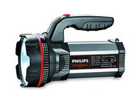 PHILIPS Blaze Multi-Functional Long Range LED Torch with Rechargeable Emergency Light (Black, Standard)