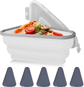 Gipoowaa Pizza Storage Container, Collapsible Pizza Box with Lids and 5 Serving Trays, Extendable Reusable Silicone Pizza Slices Container, BPA Free, Refrigerator, Microwave and Dishwasher Safe