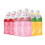 Mogu Mogu drink Variety Pack (6 Bottles) Drinks for kids made with fruit juice variety pack and nata de coco (coconut jelly) Fun chewable juice boxes for kids. Juice bottles with Lychee Juice, Mango Juice and Strawberry Juice