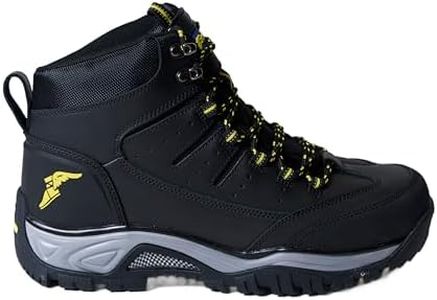 Goodyear Barrett Mens Boot -Steel Toe Work Boots for Men with Rugged Comfort & Protection, Black/Yellow, 8