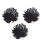 Furry Outdoor Microphone Windscreen Muff Mini Lapel Lavalier Microphone Windshield, 3-Pack