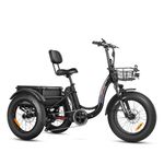 ADDMOTOR TRIKETAN Electric Trike for Adults, 750W Rear Motor Electric Tricycle, 450lbs, 48V 20Ah 85Miles M-330 Etrike for Seniors, 20'' UL2849 3 Wheel Electric Bike, Parking Brake, Differential Black