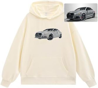 Tupetcs Custom Hoodies Design Your Own, Custom Car Embroidered Sweatshirt, T-Shirts Portrait from Photo, Men Boyfriend Him Gifts(XS to 4XL)