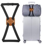 Luggage Straps Suitcase Belt for Carry On Luggage Over Handle High Elastic Bag bungees Add A Bag Travel Accessories TSA Approved (1 Pack Brown)