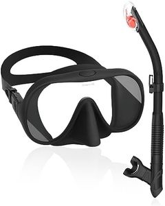 Fawater Dry Snorkel Set, Full Silicone Seal Scuba Diving Swim Mask,180° Clear View Snorkel Mask with Anti-Fog Coating Tempered Glass,Snorkeling Gear for Adults & Youth.