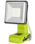 Adisipsoarin Cordless LED Work Light for Ryobi 18V Battery, 25W LED Floodlight with USB-A&USB-C 2.1A Fast Charging Ports for Jobsite, Car Repairing, Camping, Emergency