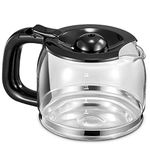 Yabano Coffee Pot, Glass Carafe with Plastic Lid, 1.5 L / 12 Cup, Accessory for Yabano Coffee Machine CM4329, Dishwasher Safe, Black