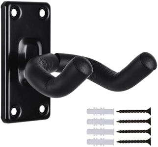 WOGOD Guitar Wall Mount Hanger Hook Holder Stand Guitar Hangers Hooks for Acoustic Electric and Bass Guitars (1Pack-Black)