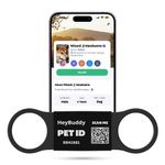 HeyBuddy® Slide Series - QR Code Smart Pet Tags for Dogs & Cats, Personalized Pet Tag Stores Multiple Information, Includes Passive Location Tracking, Real-Time Notification & Community Alerts