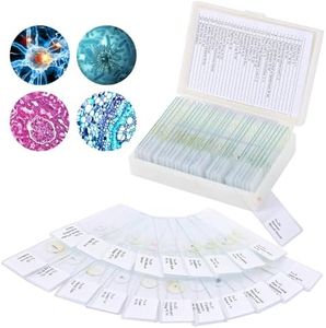 OOZSTAR 30 Children's Microscope Slides with specimens, Plants, Insects, Animal Cell Samples for use in Biological Science Labs for Children, Students and homeschools