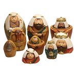 Holy Family Three Kings and Shepherd Christmas Nativity Nesting Dolls Set of 9