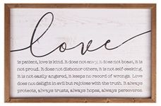 P. Graham Dunn Love is Patient Kind 24.25 x 15.75 Wood Farmhouse Frame Wall Plaque