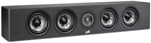 Polk Audio Reserve Series R350 Slim Center Channel Loudspeaker, Doubles as Left/Right Surround Speaker, 1" Pinnacle Ring Tweeter & Four 4" Turbine Cone Woofers, Dolby Atmos & IMAX Enhanced, Black
