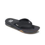 Reef Men Fanning Flip-Flops Black/Silver, Size 10