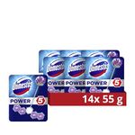 Domestos Power 5 Duo Pack Lavender Toilet Rim Block limescale prevention toilet blocks full power for up to 300 flushes 14x 55 g