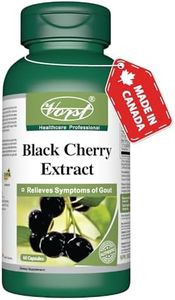 VORST Black Cherry Extract 600mg ( 300mg Per Capsule ) 60 Capsules | Gout Relief Supplement for Symptoms of Uric Acid | Includes Thyme , Peppermint , and Celery Extract | Tart Cherry Alternative | 1 Bottle