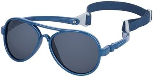 COCOSAND Baby Sunglasses with Strap Flexible Aviator Polarized UV400 for 0-12 Months Babies Newborn Toddler Girls Boys, Blue