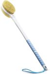 Shower Brush with Soft and Stiff Bristles,20.5" Extra Long Handle Dual-Sided Back Scrubber Bath Brush Body Exfoliator for Wet or Dry Brushing (EXTRA LONG HANDLE)