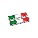 PTDecals Set of 2pcs Italy Flag Metal Car Signs Stickers 3D Emblem National IT Tricolour Flag Badge Graphic Decals for Universal Auto Motorcycle Skirts Trunk Sides 58mm* 14mm Size