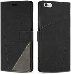 SONWO Cover per iPhone 6s Plus/iPhone 6 Plus, Flip Caso in PU Pelle Case Cover Custodia con Slot per Schede e Supporto Stand per iPhone 6s Plus/iPhone 6 Plus, Nero