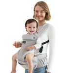 Momcozy Baby Carrier with Hip Seat, 2-in-1 Forward-Facing Carry for Active Babies, Detachable Hands-Free Carrier up to 20kg, Breathable Infant Carrier Fits Waist Sizes up to 120cm, AirMesh Grey