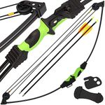 Junior Master Archer Compound Archery Bow 12lb Includes Quiver And Finger Tab Can be Used Left or right handed