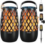 IXTECH Outdoor Bluetooth Speakers, Waterproof Portable Bluetooth Speaker Wireless with Lights, Outdoor Gifts for Dads Mom, Multi-Sync Wireless Connection, Lantern Speakers Mountable, 2 Pack