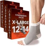 Treat My Feet Three Pairs of Plantar Fasciitis Socks Ankle Compression Sock Improves Blood Circulation, Achilles Heel Support - Alternative to Plantar Fasciitis Night Splints, 3-Pack, X-Large