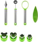 9PCS Fruit Tool Set, Fruit Scooper Seed Remover with Fruit Cutter Shapes Set, Fruit Slicers for Fruit Shape Cutters, Apple Slicer, Avocado Cutter, Watermelon Cutter, Kiwifruit Scooper