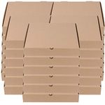 KOHAND 30 PCS 10 x 10 Inches Square Cardboard Pizza Box 1.5 inches thickness, Quality Corrugated Pizza Boxes, Disposable Takeaway Packaging Boxes keeps Pizza Fresh, Kraft Brown Color