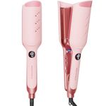 Wavytalk Power Wave Hair Crimper, Curling Iron Waver for Women, Beach Waves Curling Wand, Ventilation Design for Less Damage, Ionic Reduces Frizz, Lightweight Curler, Dual Voltage Crimping Iron, Pink