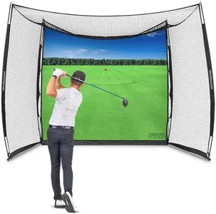 GoSports Range Cage 10 ft x 8 ft Golf Practice Hitting Net with Impact Screen