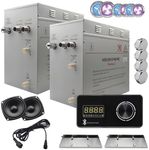 STEAM PLANET Superior Encore Plus 24kW Steam Shower Generator Kit with Horizontal Black Keypad, Bluetooth Audio, Drip Pan & Color Lights |Self-Draining Steam Bath Generator |One-click Connection Cord|