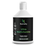 Nutrality Ultra Liquid Multivitamin Supplement 500ml | Advanced Vitamin Superfood Greens Blend with CoQ10, Lutein & Biotin, Supports Brain & Cardiovascular Health | for Men & Women | 33 Days Supply