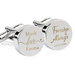 Personalised Cufflinks for Men Engraved Cufflinks for Him Custom Gifts for Dad Usher Boyfriend Husband Best Man Groomsman at Anniversary Wedding Engagement Fathers Day with Gift Box (Lover)