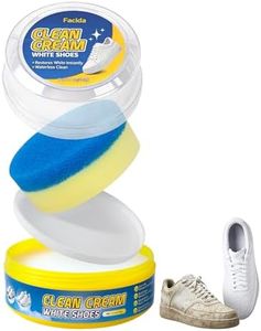 Facida No-Wash White Shoes Clean Cream, 2-In-1 Multipurpose Shoe Cleaner Kit With Sponge for Dual-Cleaning, Compact & Travel-Friendly, Instant Stain Remover on White Sneaker Shoes, Leather, Canvas