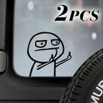 Murimt 2pcs Funny Middle Finger Decals for Car Vinyl Car Stickers and Decals for Women Men Waterproof Reflective Decals for Cars Cover Scratches Truck Bumper Vinyl Decals