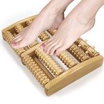 GreenLife® Foot Massager Roller - For Pain Relief, Plantar Fasciitis, Heel, Arch, Muscle Aches - Acupuncture Recovery Reflexology Tool - Stress Relief, Relaxation Gifts for Women, Men - Dual Large, Wooden