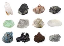 EISCO Rock & Mineral Kit, 12 Pieces - Includes Metamorphic, Igneous, Sedimentary Rocks & Minerals - 1" Specimens - Great for Geology Classrooms & Basic Field Testing Labs - Tech Cut Rocks