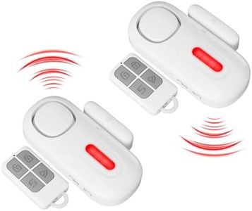 Wireless Door Alarm When Opened with Remote, Window Sensor Alarms for Home Security, Door Security Sensor, Pool Alarm for Kids Safety, Sliding (2 Pack)