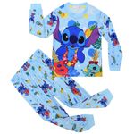 shumintaojin Girls' pajamas set home clothing set fashion clothing Movie Cartoon Long sleeved T-shirt+pants 2PC 5-12Years, Blue, 11-12 Years