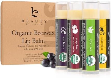 Organic Lip Balm - USA Made Multi-Flavored Chap Stick Lip Balm, Lip Moisturizer for Dry, Cracked, Chapped Lips, Christmas Gifts for Women & Men, Stocking Stuffers for Adults & Teens, Baume à Lèvre