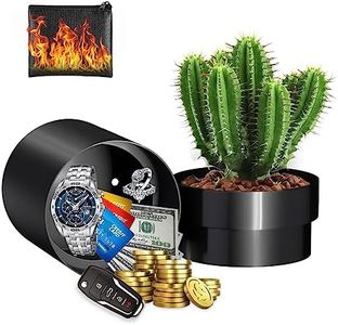 SongYung Fireresistant Waterproof Diversion Flower Pot Safe With Fireproof Money Bag, Stainless Steel Safe Lock Box, Indoor,Outdoor,Garden,Yard for Cash, Keys, Watches(Black)