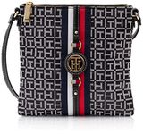 Tommy Hilfiger Women's Jaden Plus Crossbody Handbag, Black/White, One Size