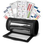 1NMORE Football Wristbands with 5on5 Flag Playbook System,Wrist Coach for Youth,Softball Wristbands with Tactics Stickers & Cards Black-1 Pack