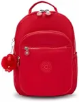 Kipling Women's Seoul Small Backpack, Durable, Padded Shoulder Straps with Tablet Sleeve, School Bag, Red Rouge, 6" L X 8.25" H X 2" D