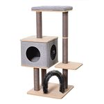 PetPals Premium Minimalist Wooden Cat Tree Tower - Modern Design for Indoor Cats - Tall Cat Tree - Climbing Tower with Cat House & Scratching Post - Matches Your Home Décor