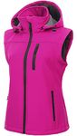 CREATMO US Women's Soft Shell Riding Vest Packable Cycling Jacket Running Hooded Windbreaker GiletPurple XL